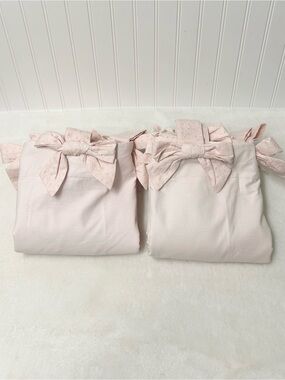 Pottery Barn Kids Tie top eyelet drapes 84”